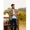 imagePJ PAUL JONES Mens Casual Shacket Cotton Twill Lightweight Jackets Button Down Shirt Jacket with PocketsKhaki