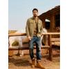 imagePJ PAUL JONES Mens Casual Shacket Cotton Twill Lightweight Jackets Button Down Shirt Jacket with PocketsKhaki