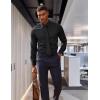 imagePJ PAUL JONES Mens Dress Shirt Long Sleeve Business Casual WrinkleFree Stretch Slim Fit Shirt for Wedding Office TravelBlack