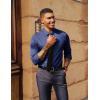 imagePJ PAUL JONES Mens Dress Shirt Long Sleeve Business Casual WrinkleFree Stretch Slim Fit Shirt for Wedding Office TravelNavy Blue