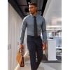 imagePJ PAUL JONES Mens Dress Shirt Long Sleeve Business Casual WrinkleFree Stretch Slim Fit Shirt for Wedding Office TravelSilver Gray