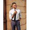imagePJ PAUL JONES Mens Dress Shirt Long Sleeve Business Casual WrinkleFree Stretch Slim Fit Shirt for Wedding Office TravelWhite