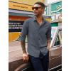 imagePJ PAUL JONES Mens Long Sleeve Button Down Shirts Wrinkle Free Stretch Untucked Dress Shirts Business Casual ShirtBlue Grey