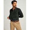 imagePJ PAUL JONES Mens Long Sleeve Button Down Shirts Wrinkle Free Stretch Untucked Dress Shirts Business Casual ShirtCarbon Black