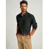 imagePJ PAUL JONES Mens Long Sleeve Button Down Shirts Wrinkle Free Stretch Untucked Dress Shirts Business Casual ShirtCarbon Black