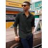 imagePJ PAUL JONES Mens Long Sleeve Button Down Shirts Wrinkle Free Stretch Untucked Dress Shirts Business Casual ShirtCarbon Black