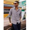 imagePJ PAUL JONES Mens Long Sleeve Button Down Shirts Wrinkle Free Stretch Untucked Dress Shirts Business Casual ShirtPurple Grey