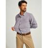 imagePJ PAUL JONES Mens Long Sleeve Button Down Shirts Wrinkle Free Stretch Untucked Dress Shirts Business Casual ShirtPurple Grey