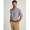 imagePJ PAUL JONES Mens Long Sleeve Button Down Shirts Wrinkle Free Stretch Untucked Dress Shirts Business Casual ShirtPurple Grey