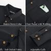 imagePJ PAUL JONES Mens Oxford Button Down Shirt Long Sleeve Regular Fit Business Casual Dress Shirts with Chest PocketBlack