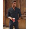 imagePJ PAUL JONES Mens Oxford Button Down Shirt Long Sleeve Regular Fit Business Casual Dress Shirts with Chest PocketBlack