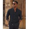 imagePJ PAUL JONES Mens Oxford Button Down Shirt Long Sleeve Regular Fit Business Casual Dress Shirts with Chest PocketBlack