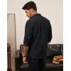 imagePJ PAUL JONES Mens Oxford Button Down Shirt Long Sleeve Regular Fit Business Casual Dress Shirts with Chest PocketBlack