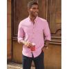 imagePJ PAUL JONES Mens Oxford Button Down Shirt Long Sleeve Regular Fit Business Casual Dress Shirts with Chest PocketPink