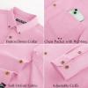 imagePJ PAUL JONES Mens Oxford Button Down Shirt Long Sleeve Regular Fit Business Casual Dress Shirts with Chest PocketPink