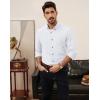 imagePJ PAUL JONES Mens Oxford Button Down Shirt Long Sleeve Regular Fit Business Casual Dress Shirts with Chest PocketWhite