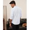 imagePJ PAUL JONES Mens Oxford Button Down Shirt Long Sleeve Regular Fit Business Casual Dress Shirts with Chest PocketWhite