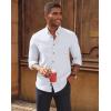 imagePJ PAUL JONES Mens Oxford Button Down Shirt Long Sleeve Regular Fit Business Casual Dress Shirts with Chest PocketWhite