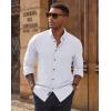 imagePJ PAUL JONES Mens Oxford Button Down Shirt Long Sleeve Regular Fit Business Casual Dress Shirts with Chest PocketWhite