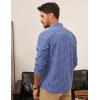 imagePJ PAUL JONES Mens Slim Fit Long Sleeve Plaid Shirt Cotton Business Casual Dress Shirts with Pocket Gingham ShirtsBlue Gingham