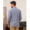 imagePJ PAUL JONES Mens Slim Fit Long Sleeve Plaid Shirt Cotton Business Casual Dress Shirts with Pocket Gingham ShirtsClassic Blue Gingham