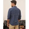 imagePJ PAUL JONES Mens Slim Fit Long Sleeve Plaid Shirt Cotton Business Casual Dress Shirts with Pocket Gingham ShirtsNavy Gingham