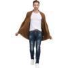 imageMens Shawl Collar Open Front Long Cardigan Ribbed Knit Sweater with PocketsBrown
