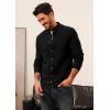 imagePJ PAUL JONES Mens Cardigan Sweater Button Down Stand Collar Cardigans Long Sleeve Knitted SweatersBlack