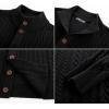 imagePJ PAUL JONES Mens Cardigan Sweater Button Down Stand Collar Cardigans Long Sleeve Knitted SweatersBlack