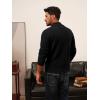 imagePJ PAUL JONES Mens Cardigan Sweater Button Down Stand Collar Cardigans Long Sleeve Knitted SweatersBlack