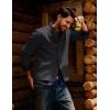 imagePJ PAUL JONES Mens Cardigan Sweater Button Down Stand Collar Cardigans Long Sleeve Knitted SweatersDark Gray