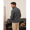 imagePJ PAUL JONES Mens Cardigan Sweater Button Down Stand Collar Cardigans Long Sleeve Knitted SweatersDark Gray