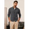 imagePJ PAUL JONES Mens Cardigan Sweater Button Down Stand Collar Cardigans Long Sleeve Knitted SweatersDark Gray