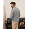 imagePJ PAUL JONES Mens Cardigan Sweater Button Down Stand Collar Cardigans Long Sleeve Knitted SweatersLight Grey