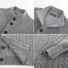imagePJ PAUL JONES Mens Cardigan Sweater Button Down Stand Collar Cardigans Long Sleeve Knitted SweatersLight Grey