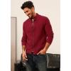 imagePJ PAUL JONES Mens Cardigan Sweater Button Down Stand Collar Cardigans Long Sleeve Knitted SweatersWine Red