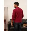imagePJ PAUL JONES Mens Cardigan Sweater Button Down Stand Collar Cardigans Long Sleeve Knitted SweatersWine Red