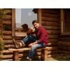 imagePJ PAUL JONES Mens Cardigan Sweater Button Down Stand Collar Cardigans Long Sleeve Knitted SweatersWine Red
