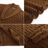 imagePJ PAUL JONES Mens Cardigan Sweater Cable Knit Sweaters Shawl Collar Texture Solid CardigansCamel