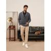 imagePJ PAUL JONES Mens Cardigan Sweater Cable Knit Sweaters Shawl Collar Texture Solid CardigansDark Grey