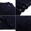 imagePJ PAUL JONES Mens Cardigan Sweater Cable Knit Sweaters Shawl Collar Texture Solid CardigansNavy Blue