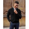 imagePJ PAUL JONES Mens Cardigan Sweater Full Zip Up Cardigans Ribbed Knit Stand Collar SweatersBlack