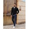 imagePJ PAUL JONES Mens Cardigan Sweater Full Zip Up Cardigans Ribbed Knit Stand Collar SweatersBlack