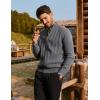 imagePJ PAUL JONES Mens Cardigan Sweater Full Zip Up Cardigans Ribbed Knit Stand Collar SweatersDark Gray