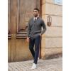 imagePJ PAUL JONES Mens Cardigan Sweater Full Zip Up Cardigans Ribbed Knit Stand Collar SweatersDark Gray