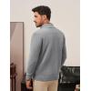 imagePJ PAUL JONES Mens Cardigan Sweater Full Zip Up Cardigans Ribbed Knit Stand Collar SweatersGrey