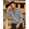 imagePJ PAUL JONES Mens Cardigan Sweater Full Zip Up Cardigans Ribbed Knit Stand Collar SweatersGrey