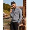 imagePJ PAUL JONES Mens Cardigan Sweater Full Zip Up Cardigans Ribbed Knit Stand Collar SweatersGrey