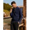 imagePJ PAUL JONES Mens Cardigan Sweater Full Zip Up Cardigans Ribbed Knit Stand Collar SweatersNavy Blue