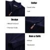 imagePJ PAUL JONES Mens Cardigan Sweater Full Zip Up Cardigans Ribbed Knit Stand Collar SweatersNavy Blue